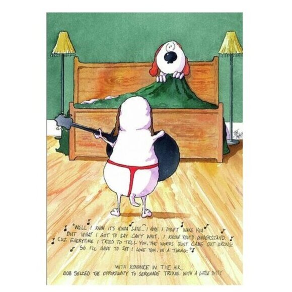 Jim Tweedy's Friendly Doggies Open Edition Art Print 'THE ROMANTIC DITTY' Sealed - Picture 1 of 5